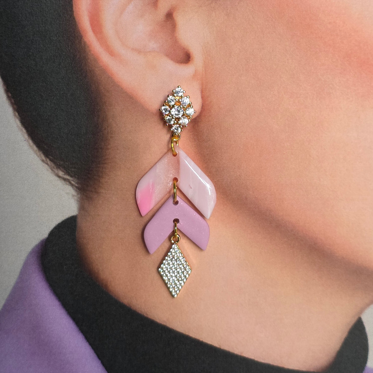 Statement Oorbellen Pink Mirage