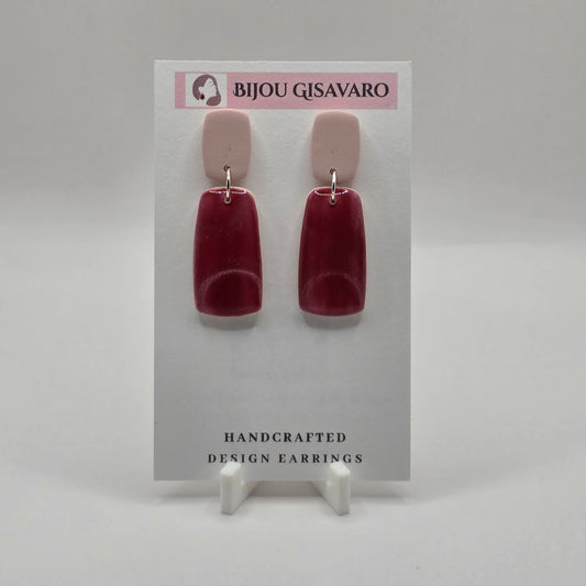 Statement Oorbellen Cat Eye Burgundy