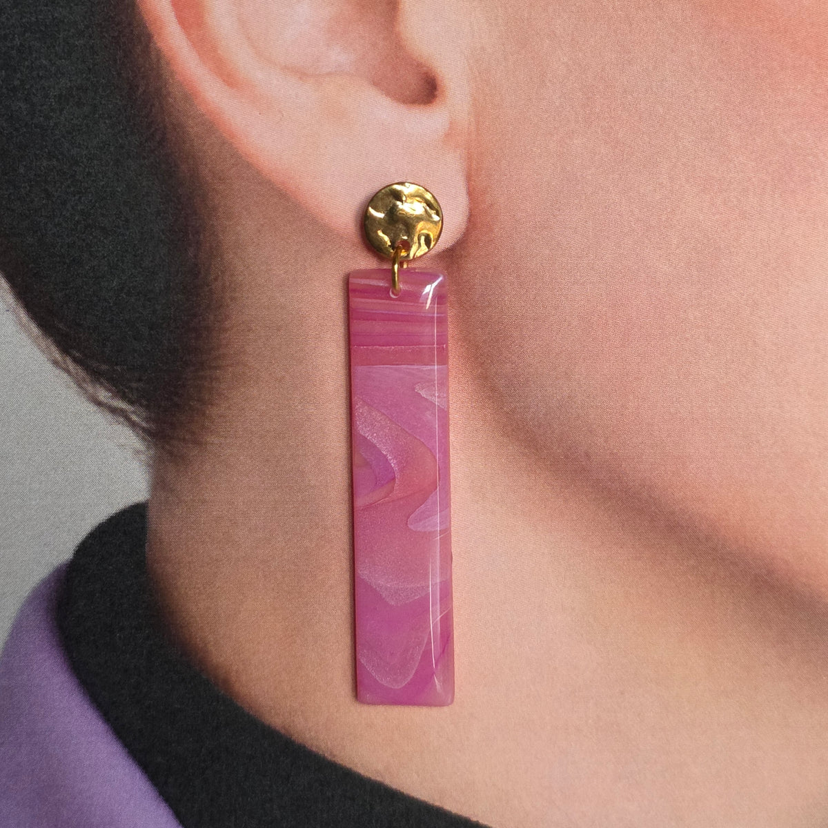 Statement Oorbellen Pink Swirl
