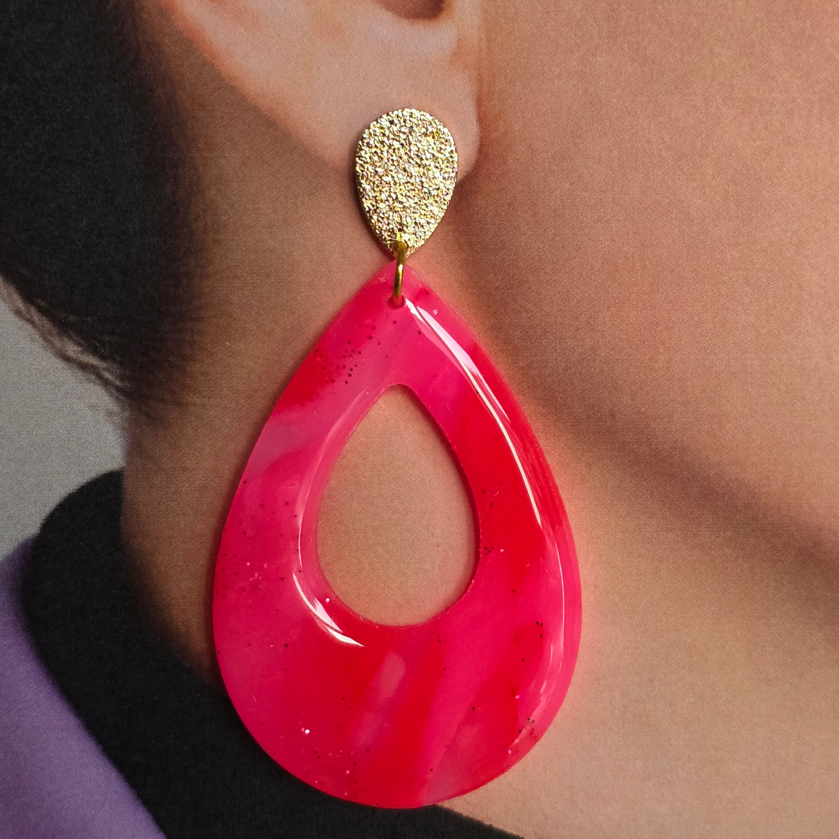 Statement Oorbellen Coral Sunrise
