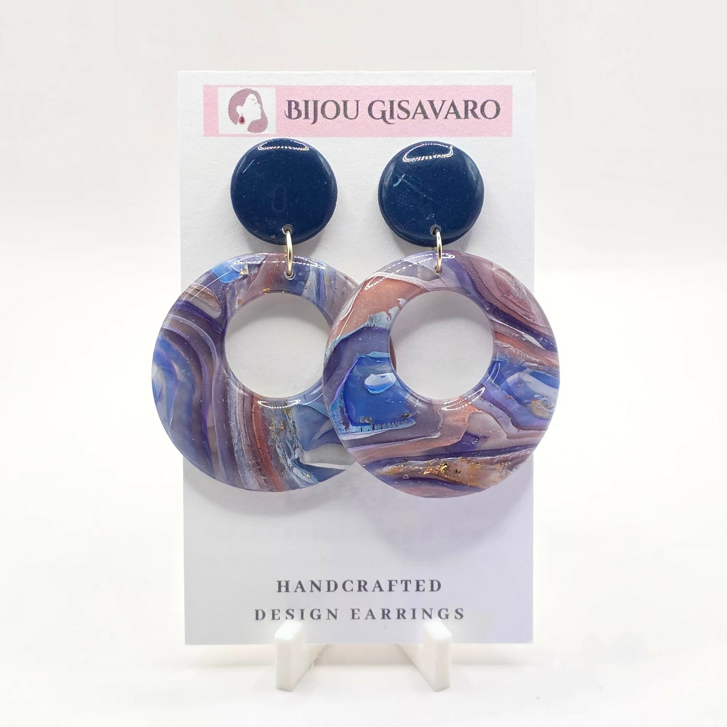 statement oorbellen Blue Marble